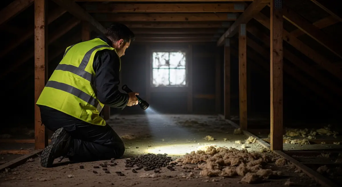 Inspection professionnelle de combles infestés par les rongeurs à Béziers, en Occitanie