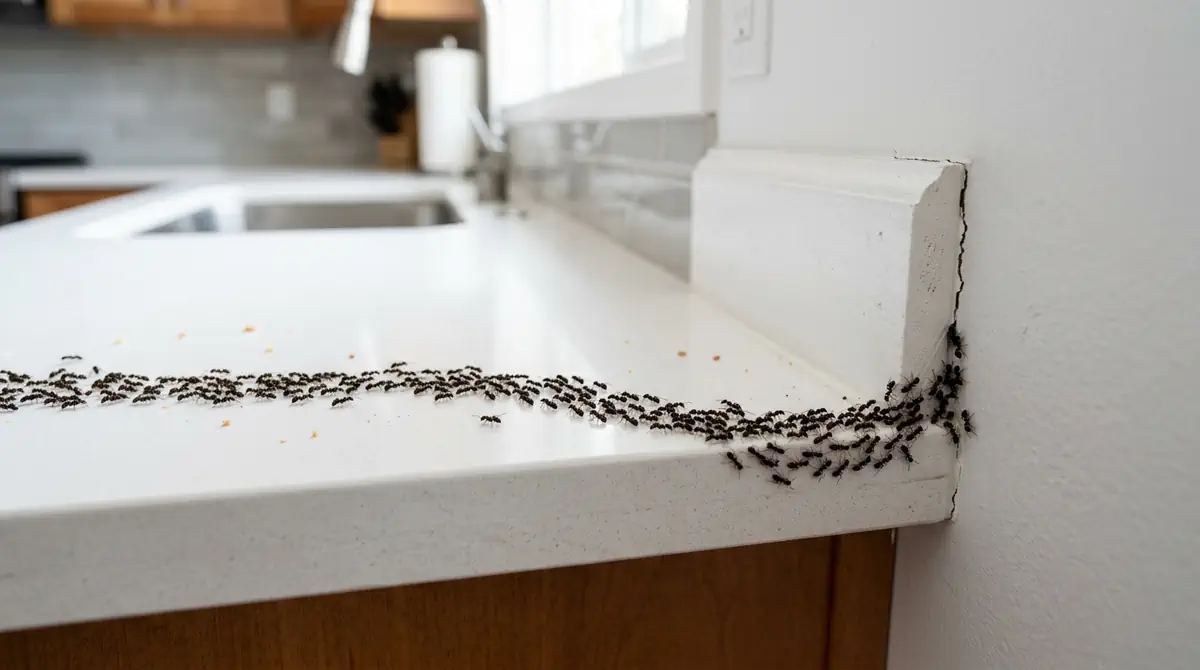 Invasion fourmis cuisine traitement professionnel Béziers Occitanie