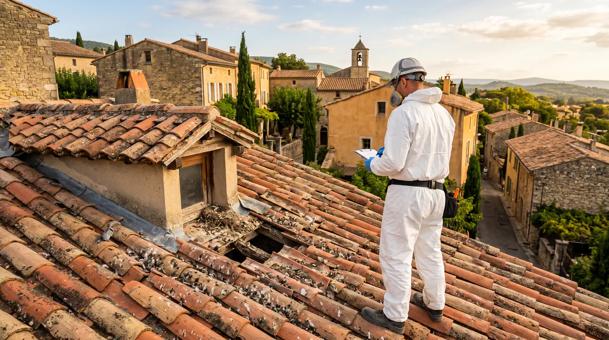 Technicien dépigeonnage toiture Béziers Occitanie